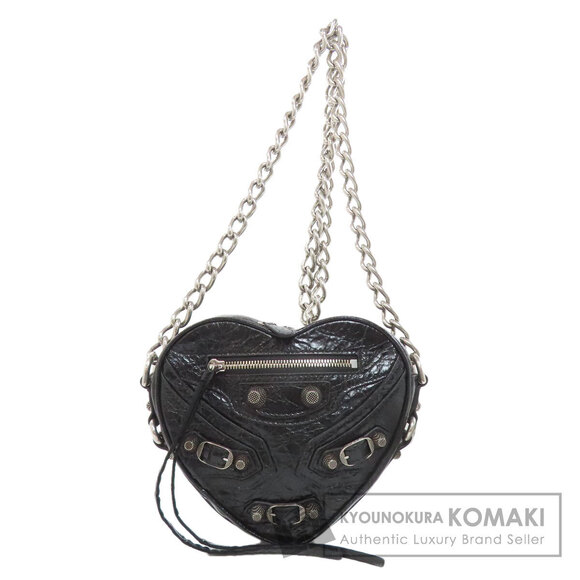 Balenciaga Handbags - Balenciaga Heart Motif Leather Shoulder Bag